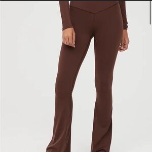 Aerie Chocolate Brown High Waisted Boot Cut Flare Leggings Yoga Pants